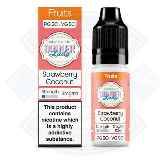 Dinner Lady Fruits 50/50 Strawberry Coconut 10ml - Flawless Vape Shop