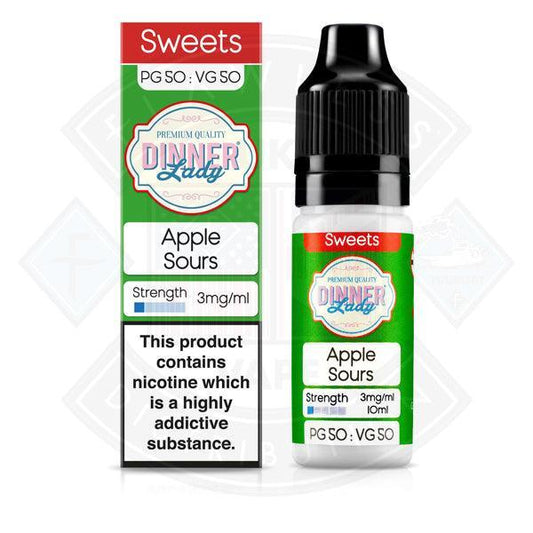 Dinner Lady Sweets 50/50 Apple Sours 10ml - Flawless Vape Shop