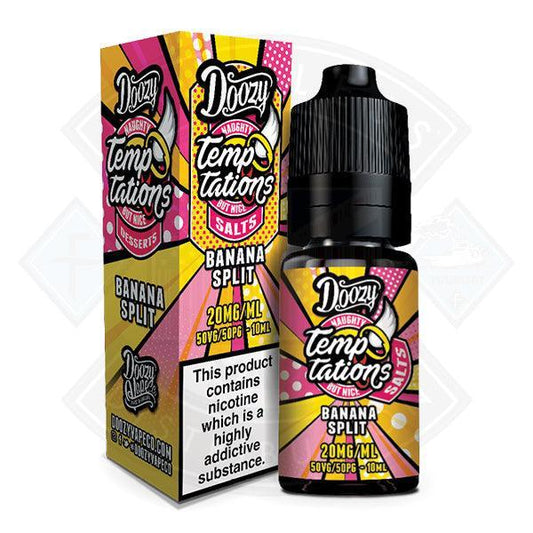 Doozy Temptations Salts Banana Split 50/50 10ml e-liquid - Flawless Vape Shop