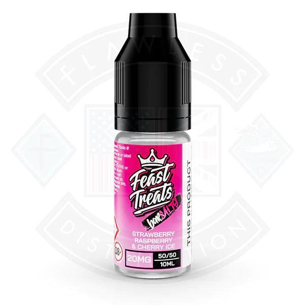 Feast Treats Bar Salts Strawberry Raspberry Cherry Ice Nic Salt 10ml - Flawless Vape Shop