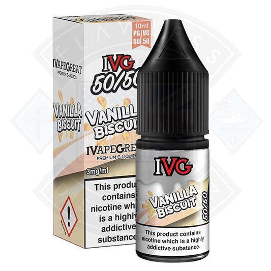 IVG 50:50 Dessert Range- Vanilla Biscuit 10ml - Flawless Vape Shop