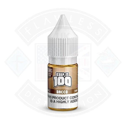 Keep it 100 Bacco Nic Salt 10ml - Flawless Vape Shop