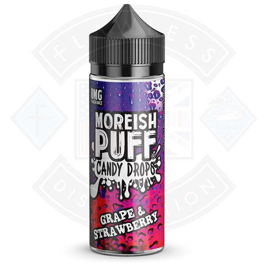 Moreish Puff Candy Drops Grape & Strawberry 0mg 100ml Shortfill E-liquid - Flawless Vape Shop