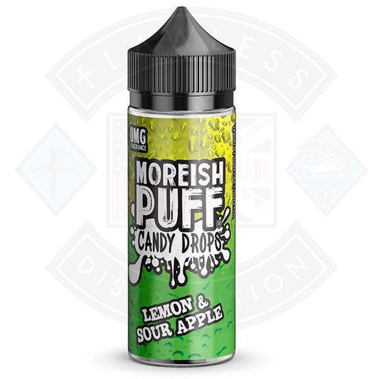 Moreish Puff Candy Drops Lemon & Sour Apple 0mg 100ml Shortfill E-liquid - Flawless Vape Shop