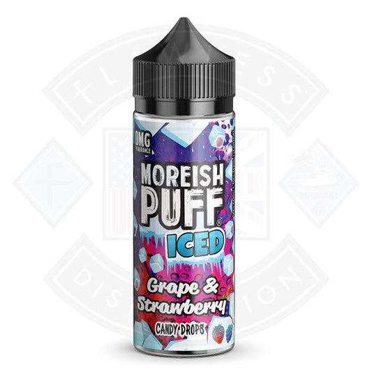 Moreish Puff ICED Grape Strawberry Candy Drops 100ml shortfill - Flawless Vape Shop