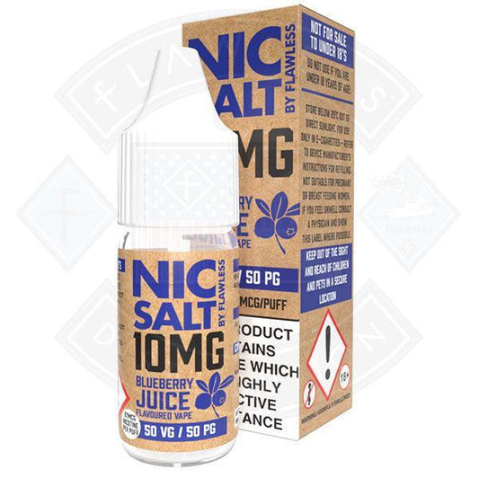 Nic Salt - Blueberry Juice 10mg 10ml By Flawless - Flawless Vape Shop