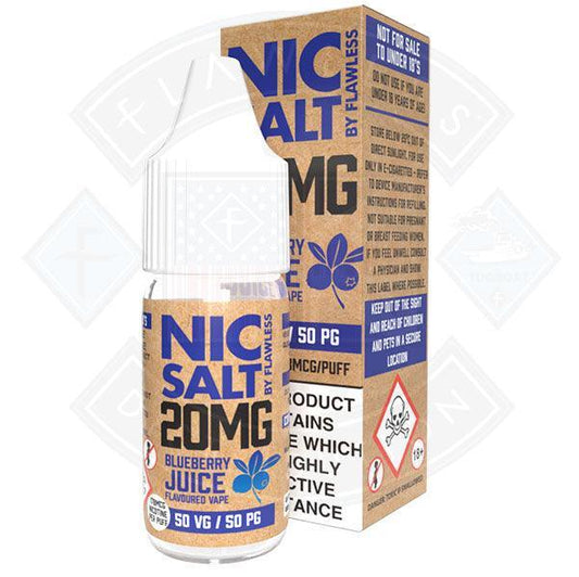 Nic Salt - Blueberry Juice 20mg 10ml E-Liquid - Flawless Vape Shop