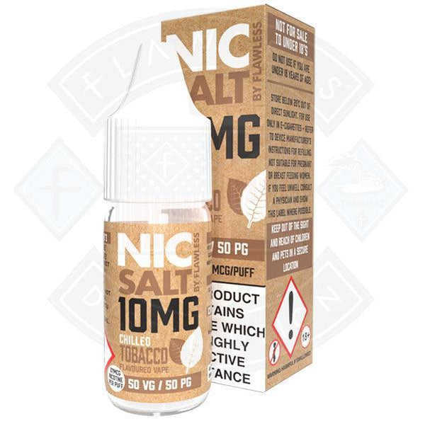 Nic Salt - Chilled Tobacco 10mg 10ml By Flawless - Flawless Vape Shop