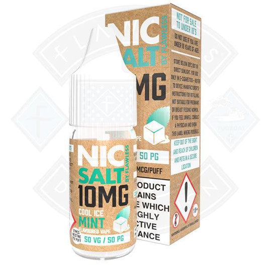 Nic Salt - Cool Ice Mint 10mg 10ml By Flawless - Flawless Vape Shop