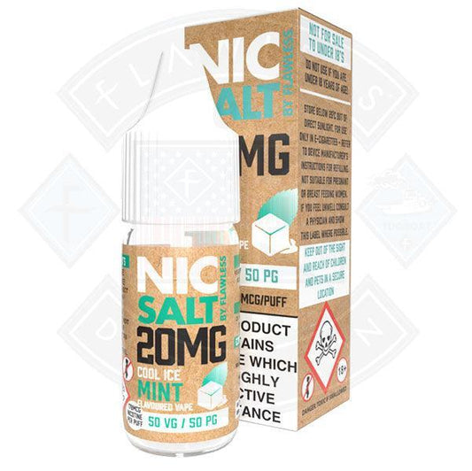 Nic Salt - Cool Ice Mint 20mg 10ml E-Liquid - Flawless Vape Shop