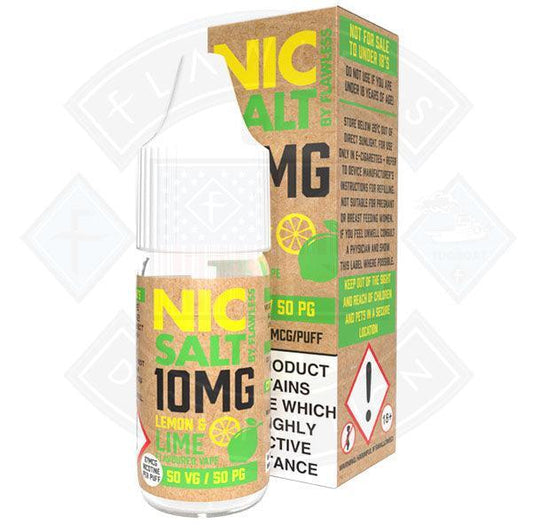 Nic Salt - Lemon & Lime 10mg 10ml By Flawless - Flawless Vape Shop