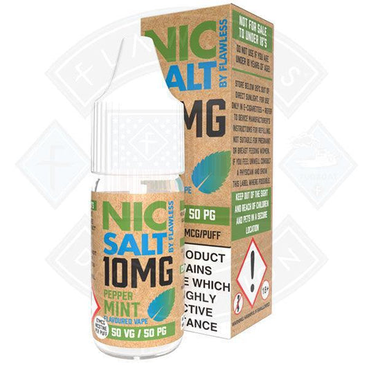 Nic Salt - Peppermint 10mg 10ml By Flawless - Flawless Vape Shop