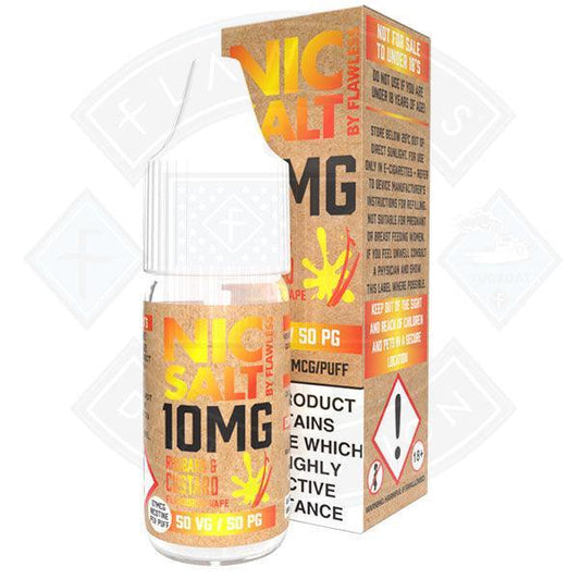 Nic Salt - Rhubarb & Custard 10mg 10ml By Flawless - Flawless Vape Shop