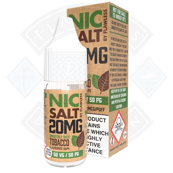 Nic Salt - Smoothly Rich Tobacco 20mg 10ml E liquid - Flawless Vape Shop
