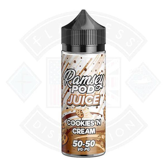 Ramsey Pod Juice Cookies 'N Cream 0mg 100ml Shortfill - Flawless Vape Shop