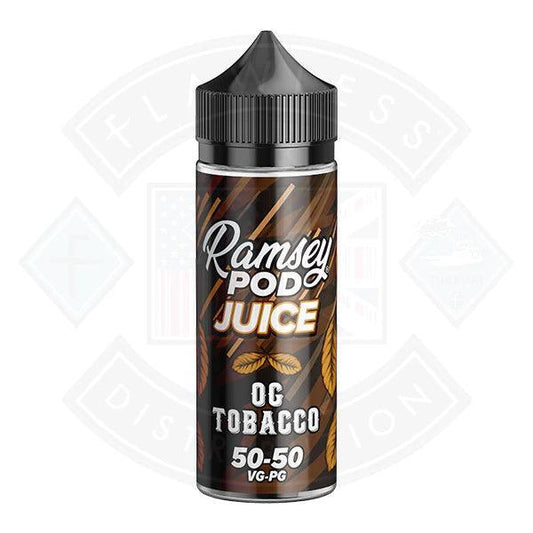 Ramsey Pod Juice OG Tobacco 0mg 100ml Shortfill - Flawless Vape Shop