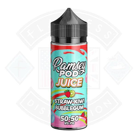 Ramsey Pod Juice Straw Kiwi Bubblegum 0mg 100ml Shortfill - Flawless Vape Shop