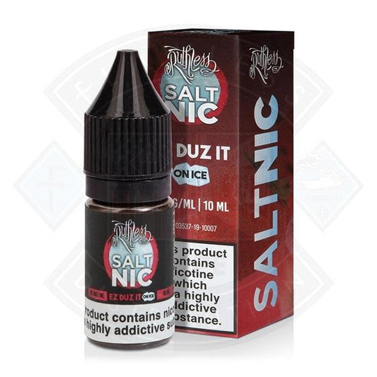 Ruthless Salt Nic Ez Duz It On Ice 10ml - Flawless Vape Shop