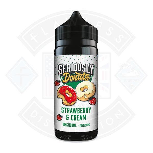 Seriously Donuts Strawberry & Cream 0mg 100ml Shortfill - Flawless Vape Shop