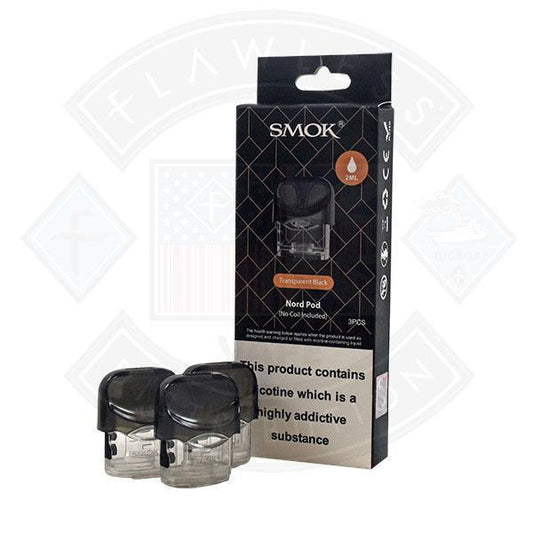 Smok Nord POD Transparent Black (without coil) 2ml 3pack - Flawless Vape Shop