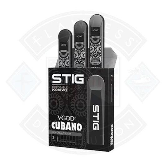 Stig Disposable Pod Device - Cubano (Creamy Rich Cigar) 1.2ml 3 pack - Flawless Vape Shop