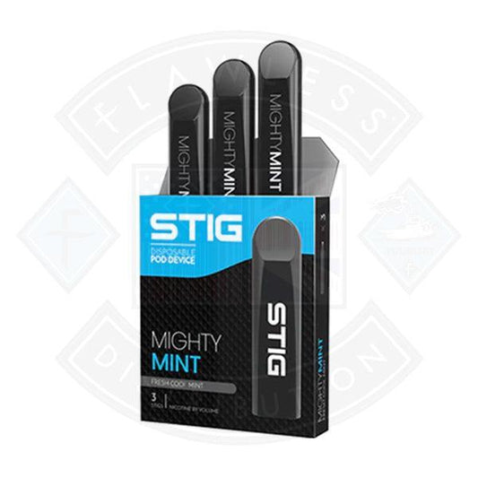 Stig Disposable Pod Device - Mighty Mint ( Fresh Cool Mint) 1.2ml 3 pack - Flawless Vape Shop