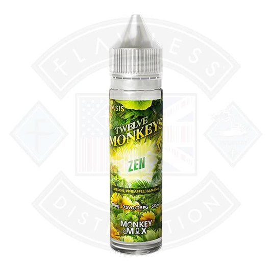 Twelve Monkeys OASIS - Zen 0mg 50ml Shortfill E liquid - Flawless Vape Shop