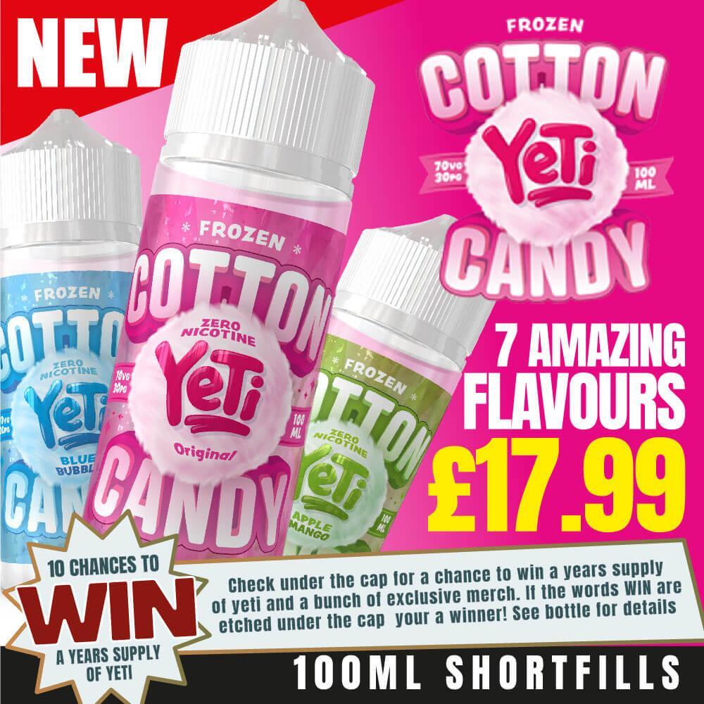 Yeti Cotton Candy Frozen Apple Mango 0mg 100ml Shortfill - Flawless Vape Shop